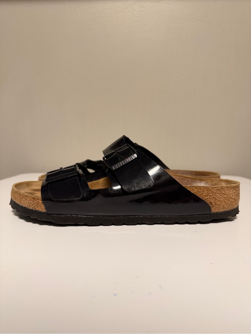 Birkenstock Arizona Birko-Flor Black Patent Sandals Women’s US 10-10.5 Regular